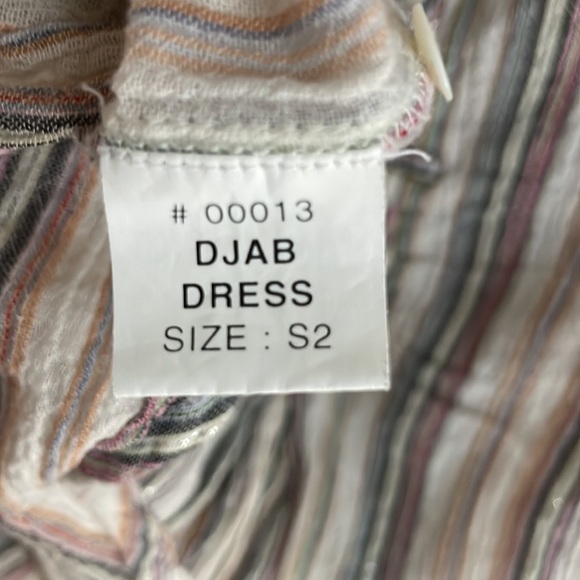 DIAB’LESS tunic - coverup w/ lurex & pale colored stripes. button front closures - Picture 10 of 11